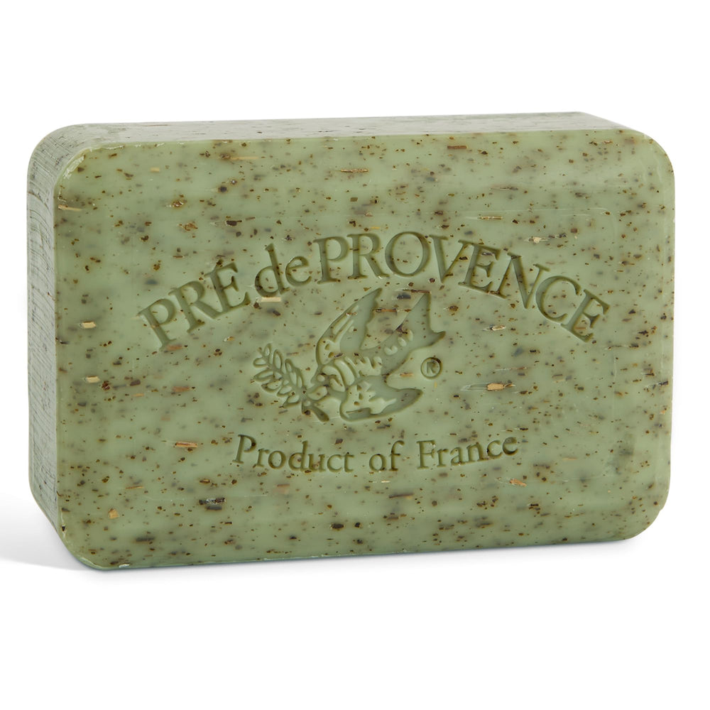 Pre de Provence front packaging showing sage soap and elegant branding benefits presentation