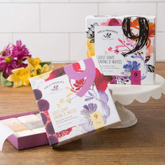 Pre de Provence soap placed beside bathroom sink showing refined decor and guest-ready benefit