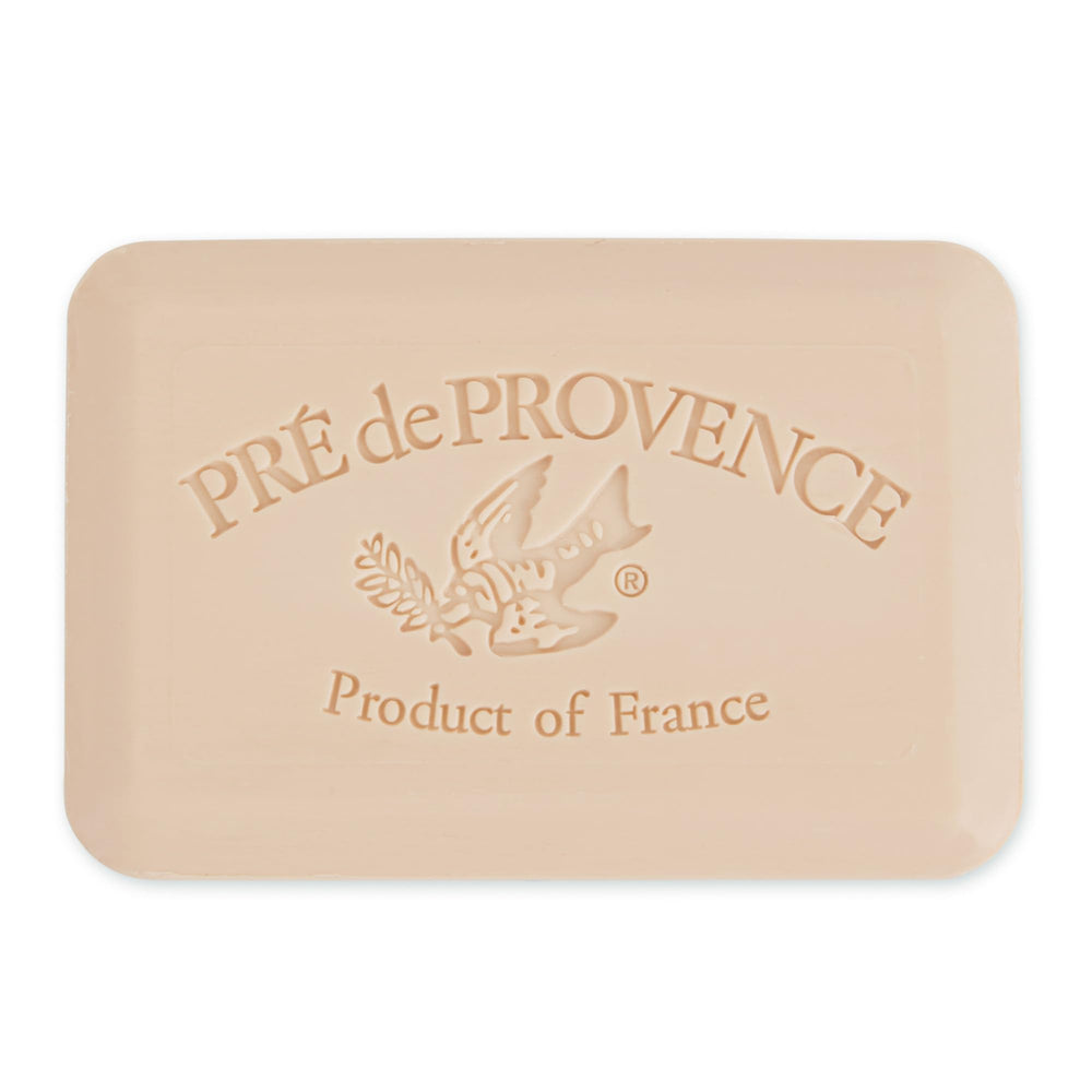 Pre de Provence side profile of the bar highlighting firm quad-milled edges and durability