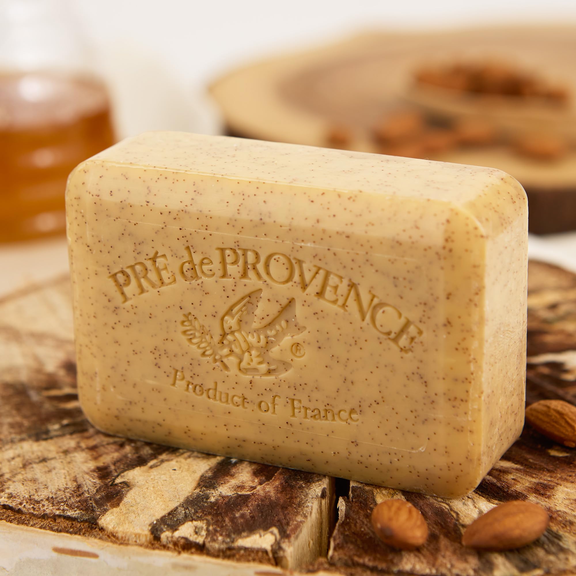 Pre de Provence soap next to ruler illustrating the large 250 g size
