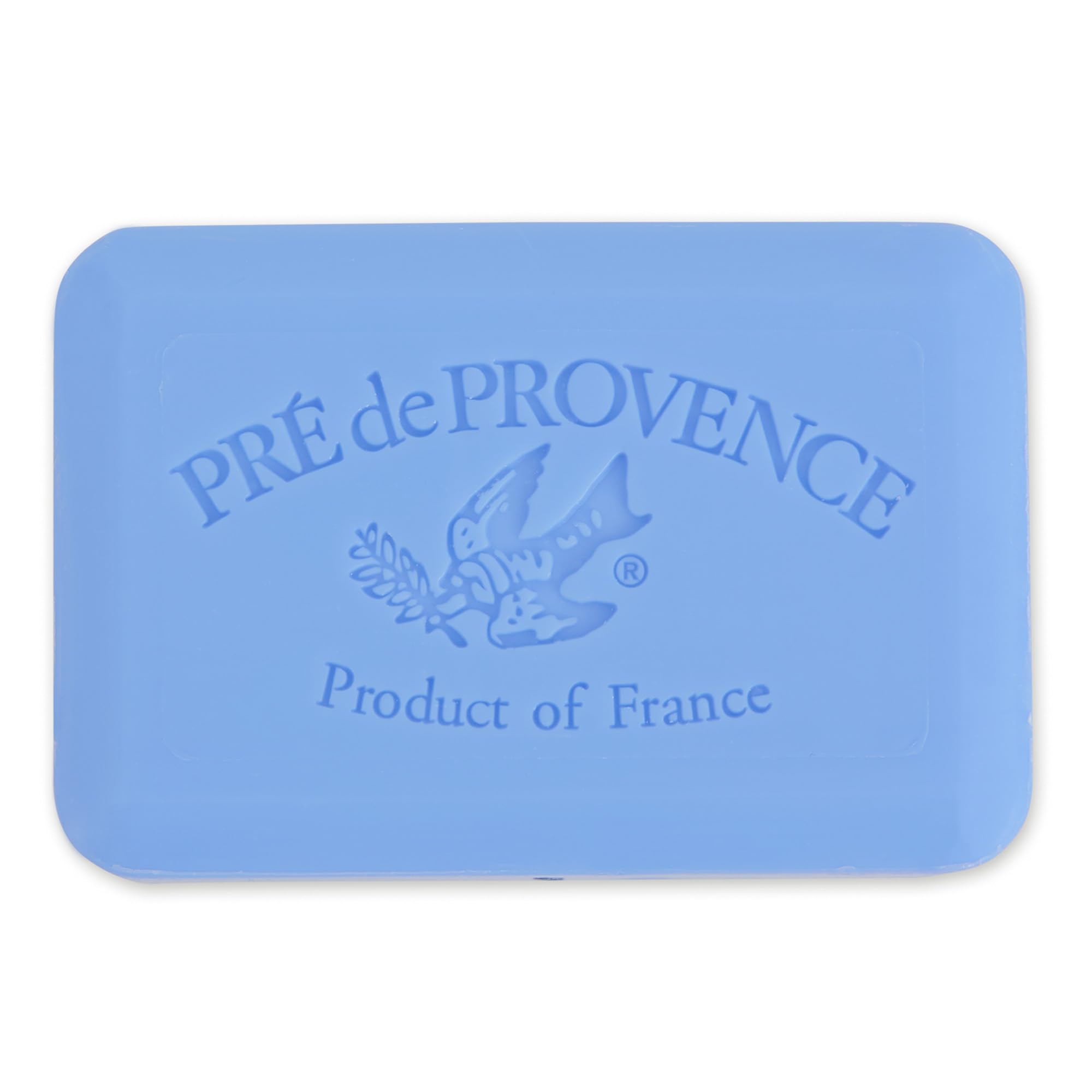 Pre de Provence close-up texture showing smooth quad-milled surface and luxury feel