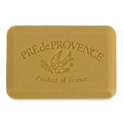 Pre de Provence close-up of soap texture revealing smooth quad-milled surface for rich lather