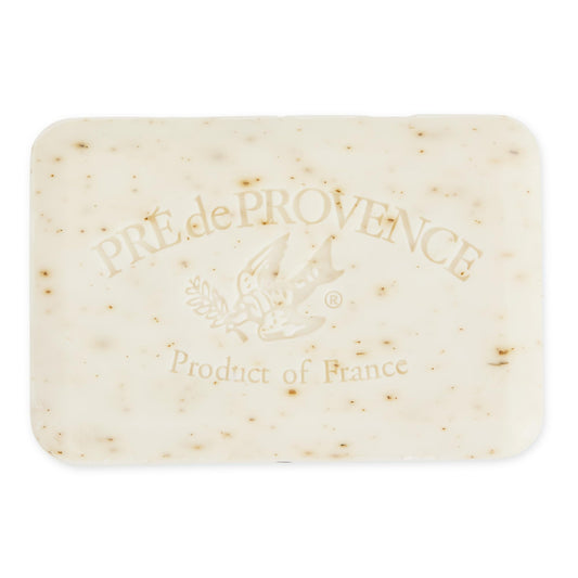 Pre de Provence close-up of soap surface texture highlighting smooth quad-milled finish