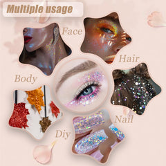 Prehot glitter texture close-up revealing chunky sequins for bold sparkle