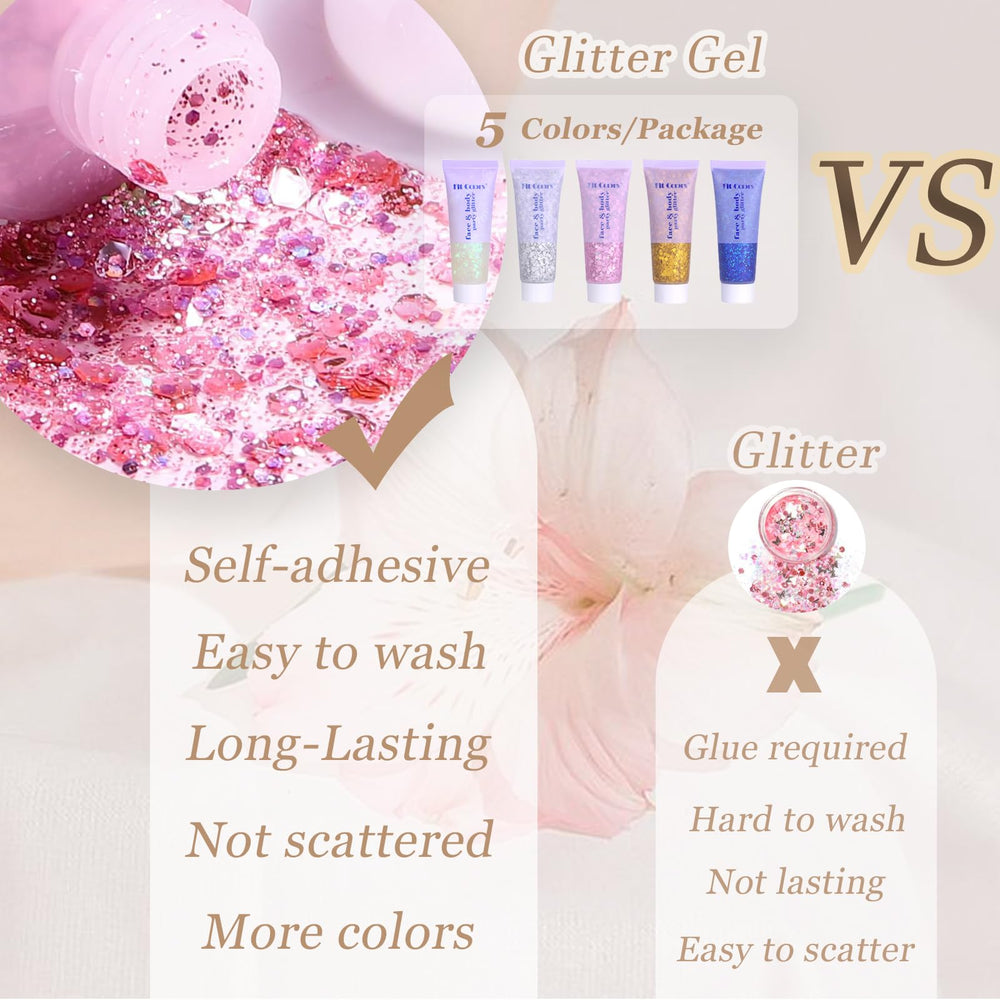 Prehot glitter on hair tips offering visible stage-ready shimmer