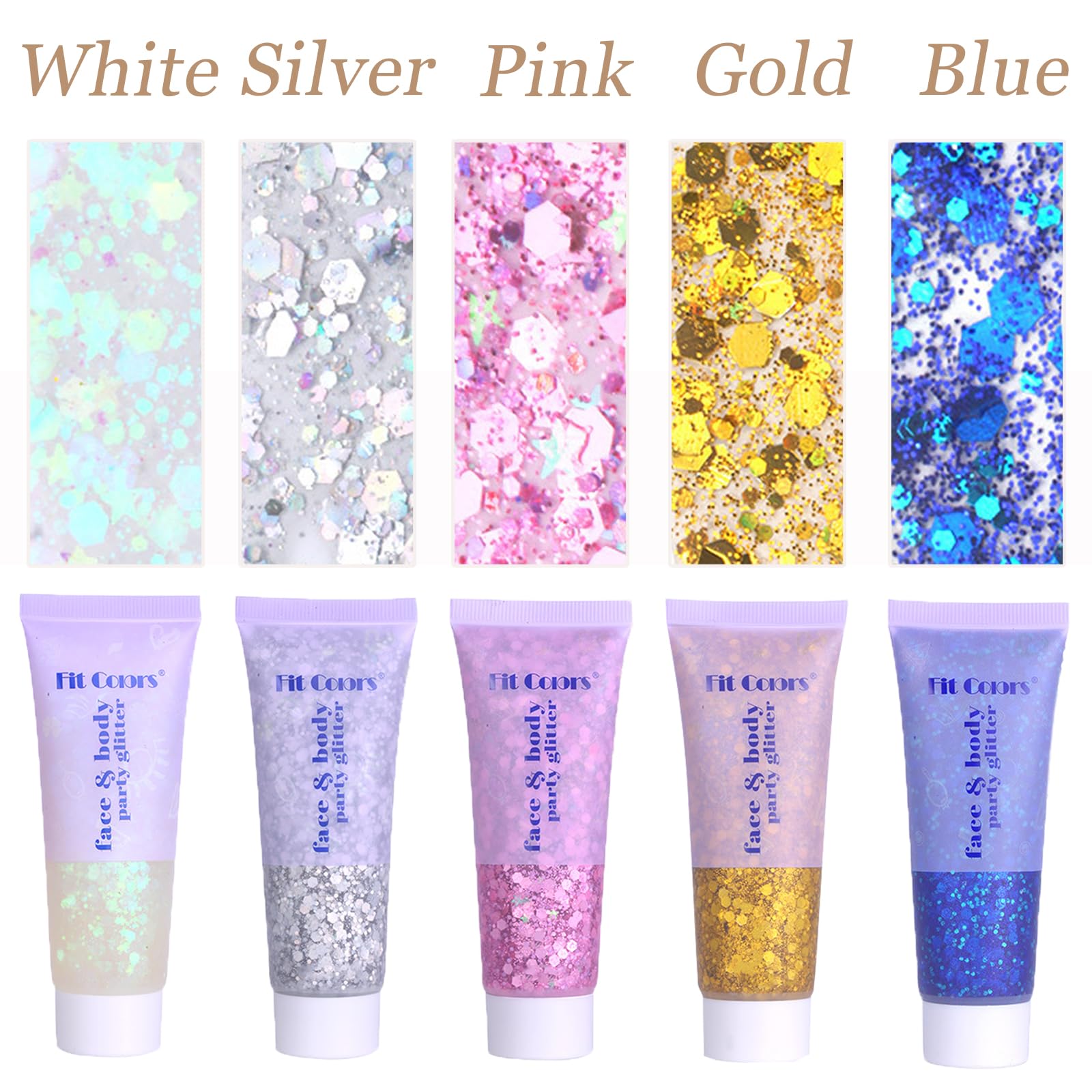 Prehot gel texture close-up highlighting chunky sequins for dramatic shine