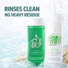 Prell back label close-up with ingredients and usage benefits