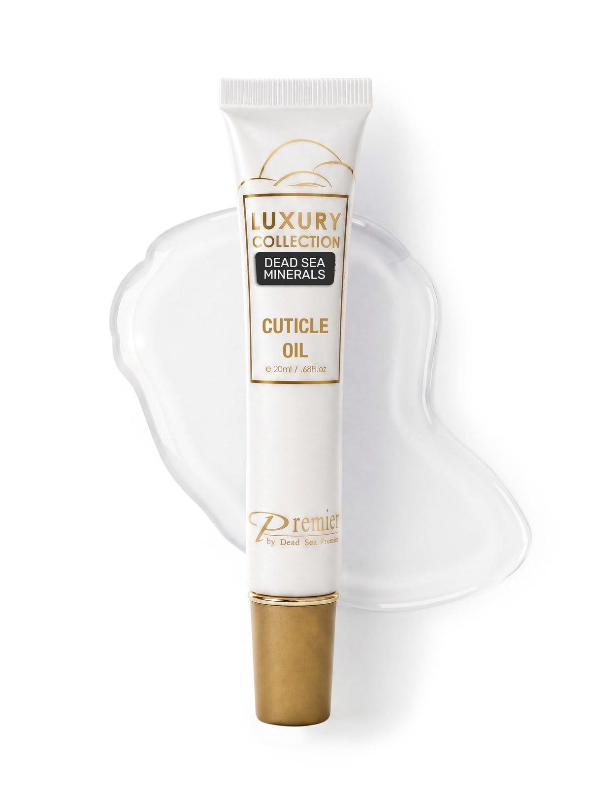 Premier cuticle oil front bottle showing label and compact packaging benefit portability
