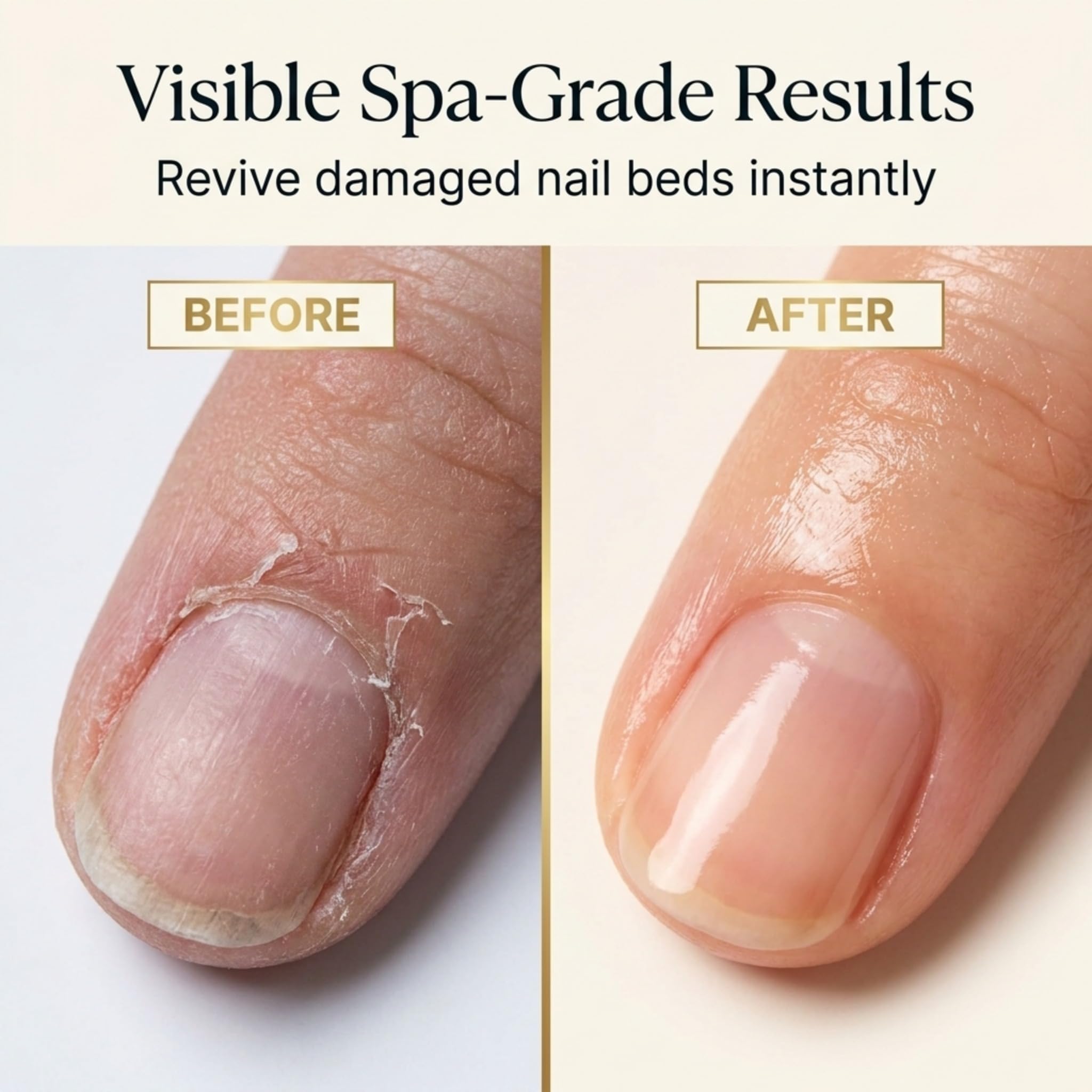 Premier cuticle oil applied to fingernail in hand showing quick conditioning benefit