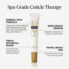 Premier cuticle oil near manicure tools in lifestyle scene showing post-manicure recovery benefit