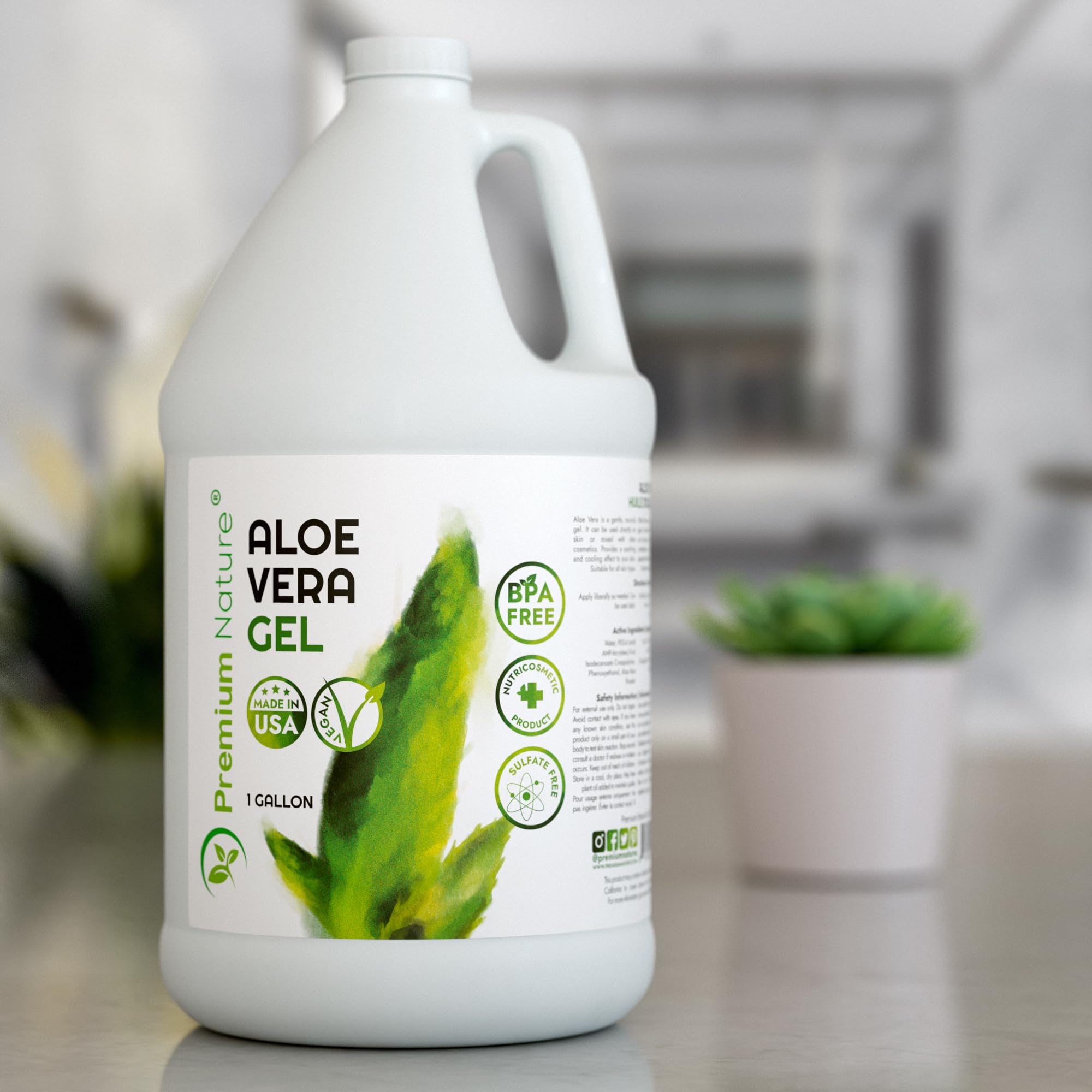 Premium Nature bottle on bathroom shelf suggesting daily skincare routine