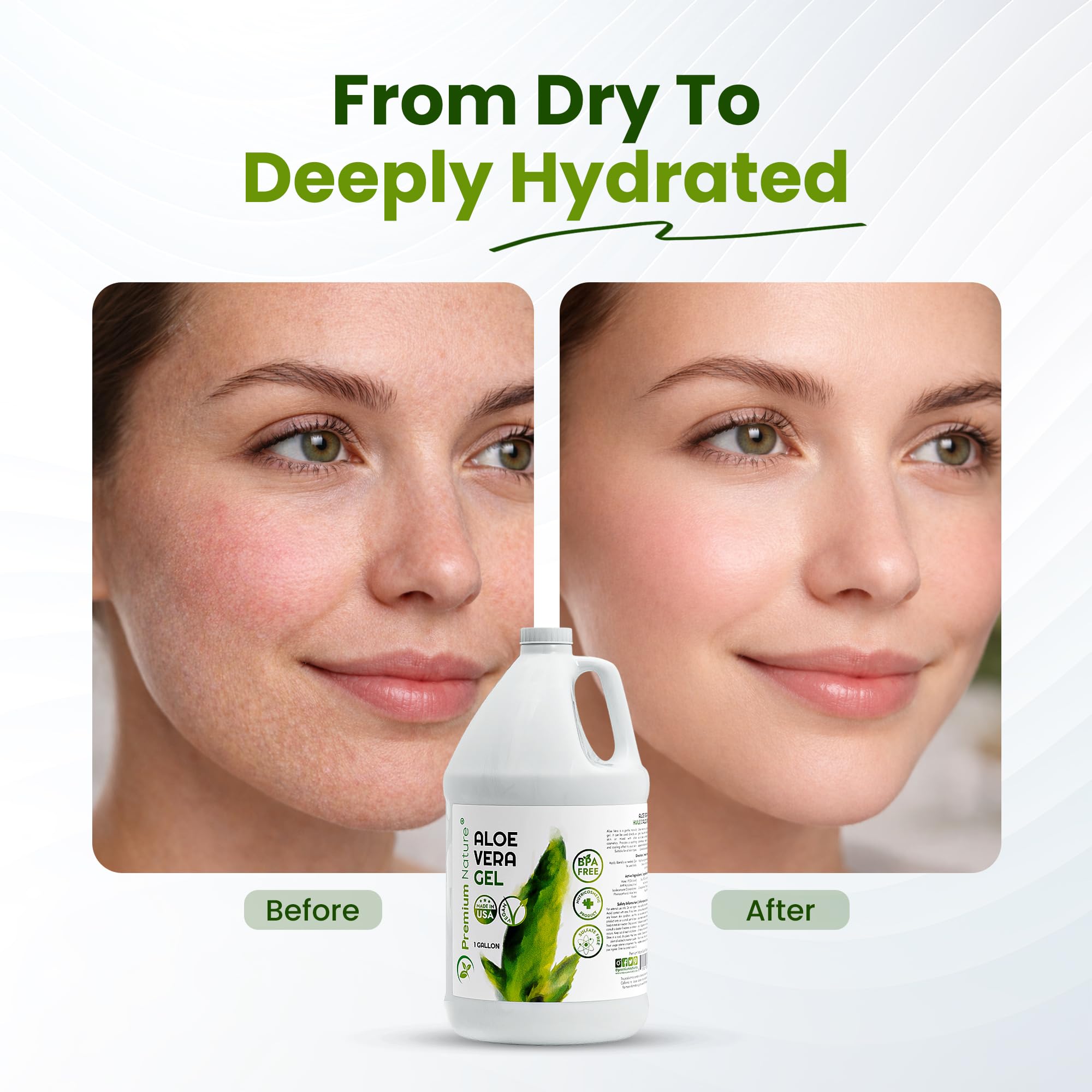 Premium Nature gel on face showing quick absorption and lightweight feel