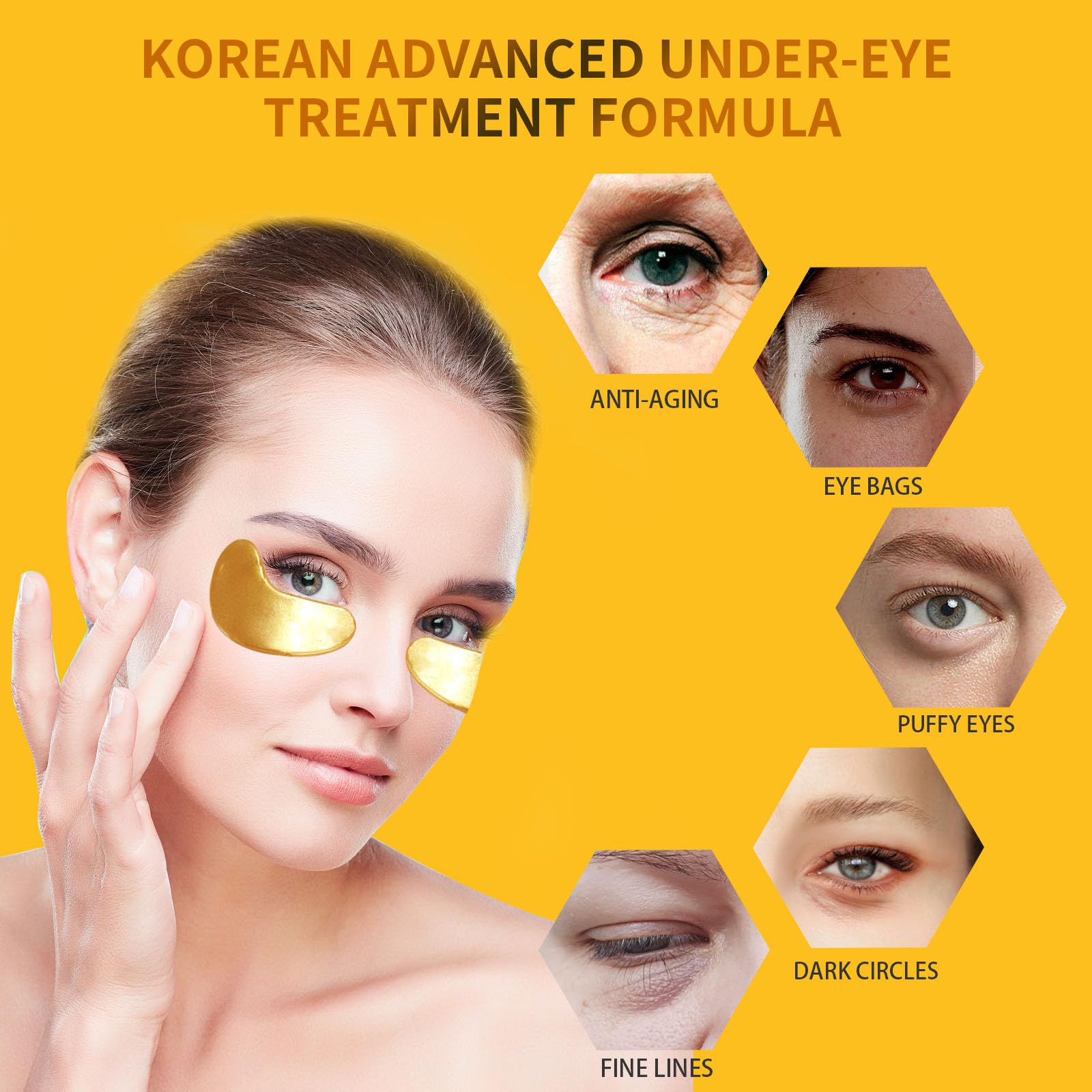 Prenawina close-up of 24K gold gel texture for luminous under-eyes