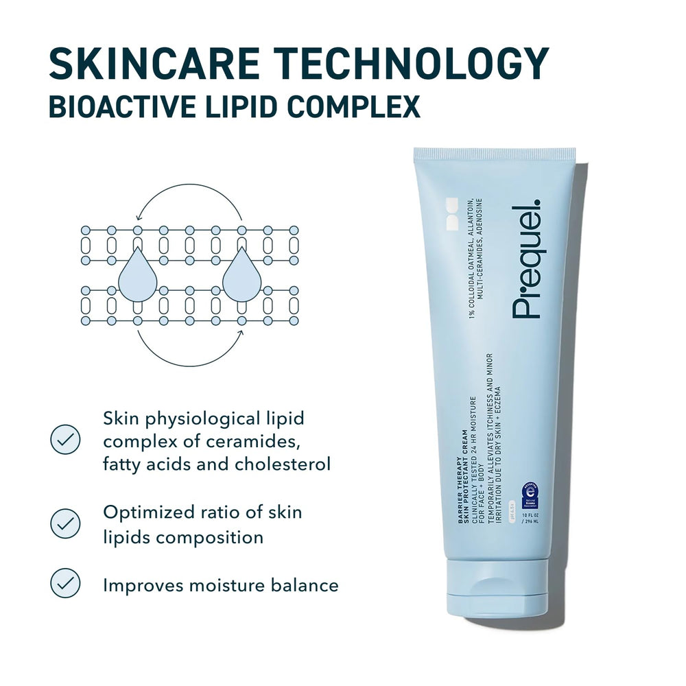 Prequel being applied to cheek illustrating gentle facial comfort