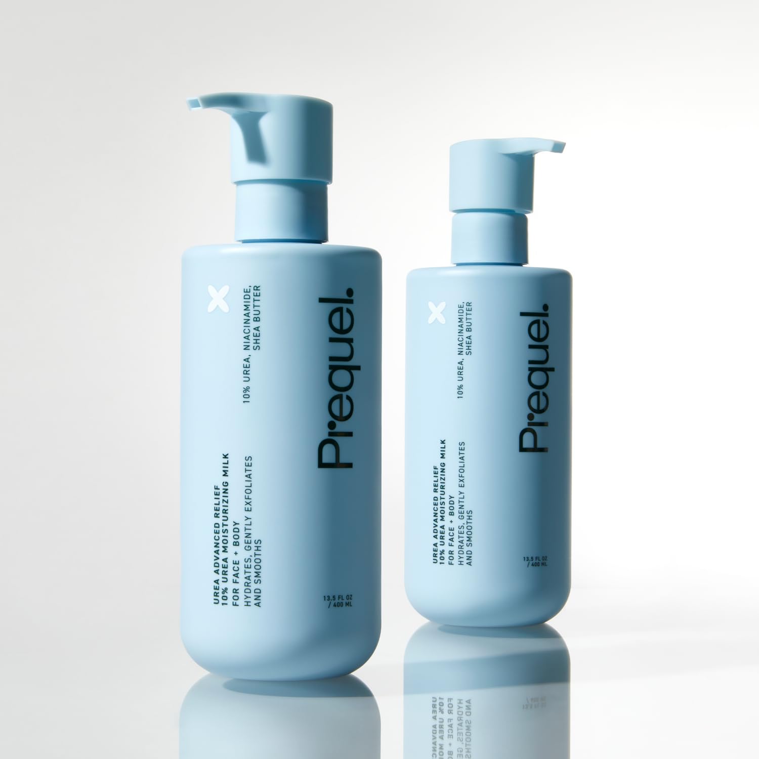 Prequel on bathroom shelf lifestyle shot promoting daily skincare routine