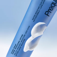 Prequel Skin applied to hands illustrating quick absorption and immediate softening benefit