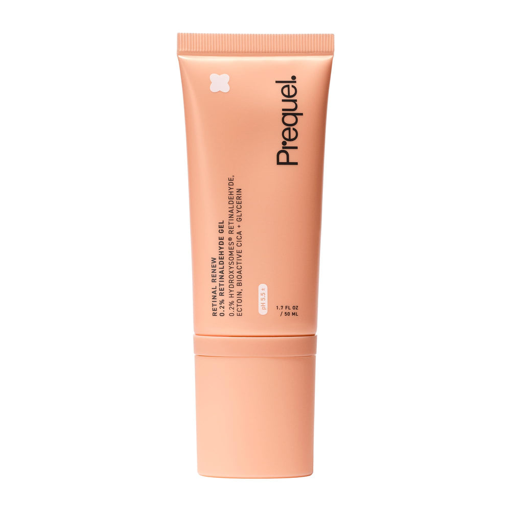 Prequel front gel tube showing product and branding for clear identification and trust