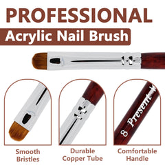 Present wooden handle and metal ferrule demonstrating solid build and balance