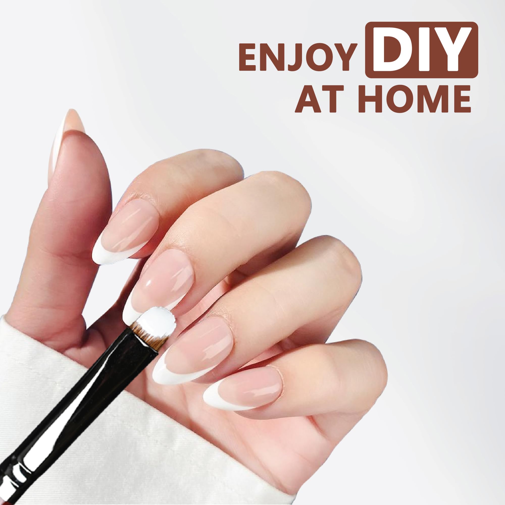 Present brush next to a fingernail showing size and control advantage