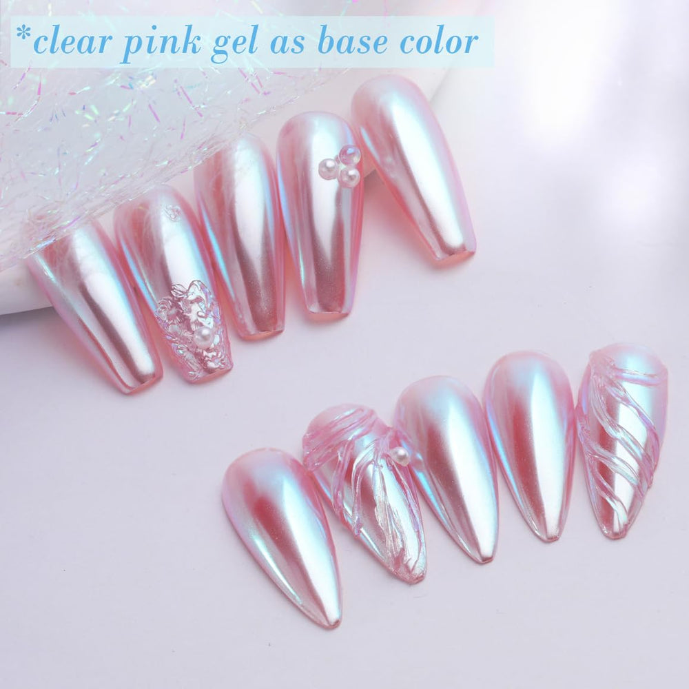 Pretty Diva lifestyle manicure setting displaying finished aurora nails for salon-quality look