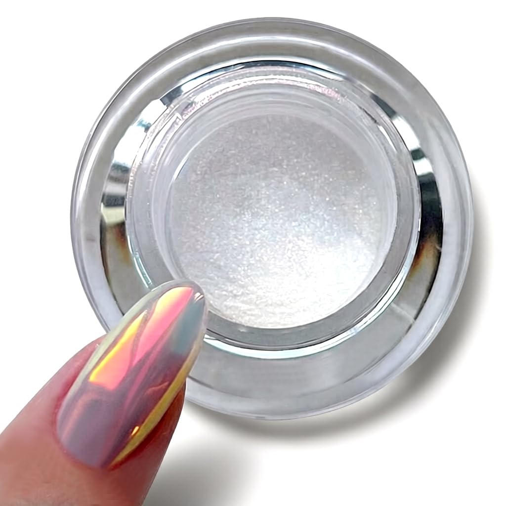 Pretty Diva jar front showing Sunset chrome pigment and labeling benefit glossy finish