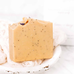 Pretty farm girl soap producing creamy lather that hydrates skin during use