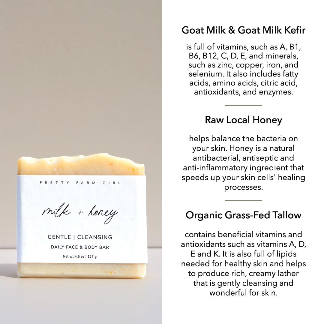 Pretty farm girl soap lather in hand demonstrating gentle cleansing