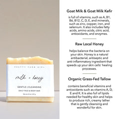 Pretty farm girl soap lather in hand demonstrating gentle cleansing