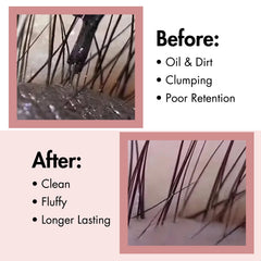 Pretty memory mini fan in use drying lashes quickly to protect adhesive bonds