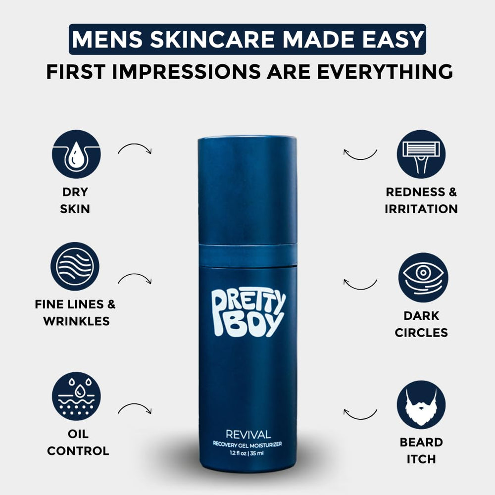 Prettyboy gel texture close-up highlighting fast absorption benefit