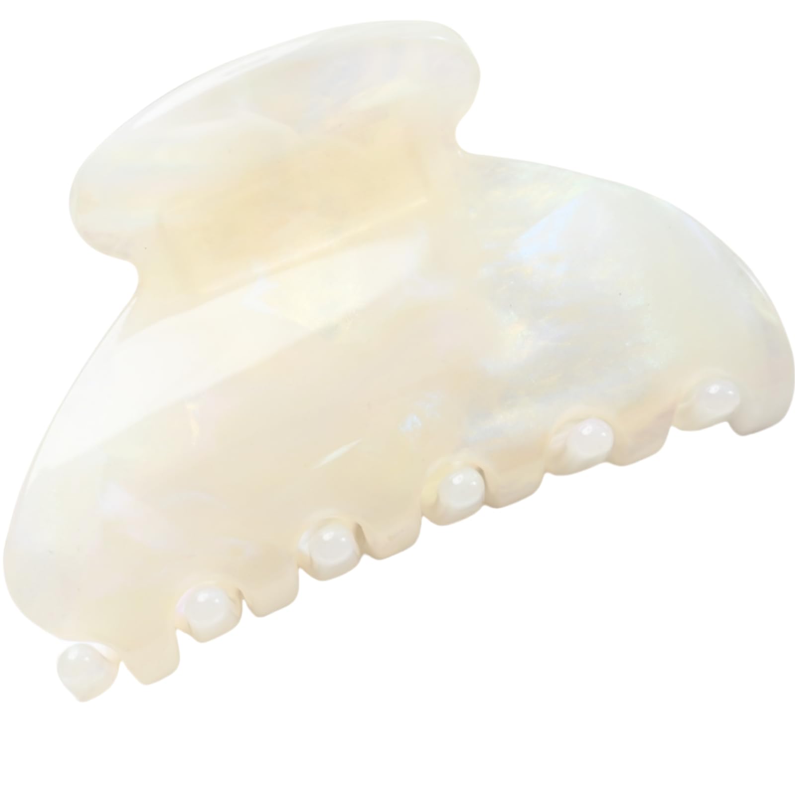 Prettyou front view jade white claw showing elegant tortoise pattern and secure hold
