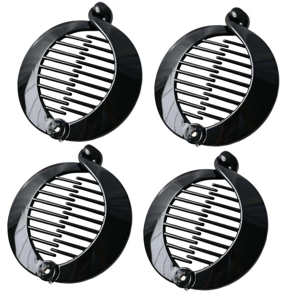 Prettyou front view of 4-pack banana clips showing color variety and secure hold