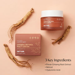 PRETTYSKIN on bathroom shelf in a nighttime routine setting for inspiration