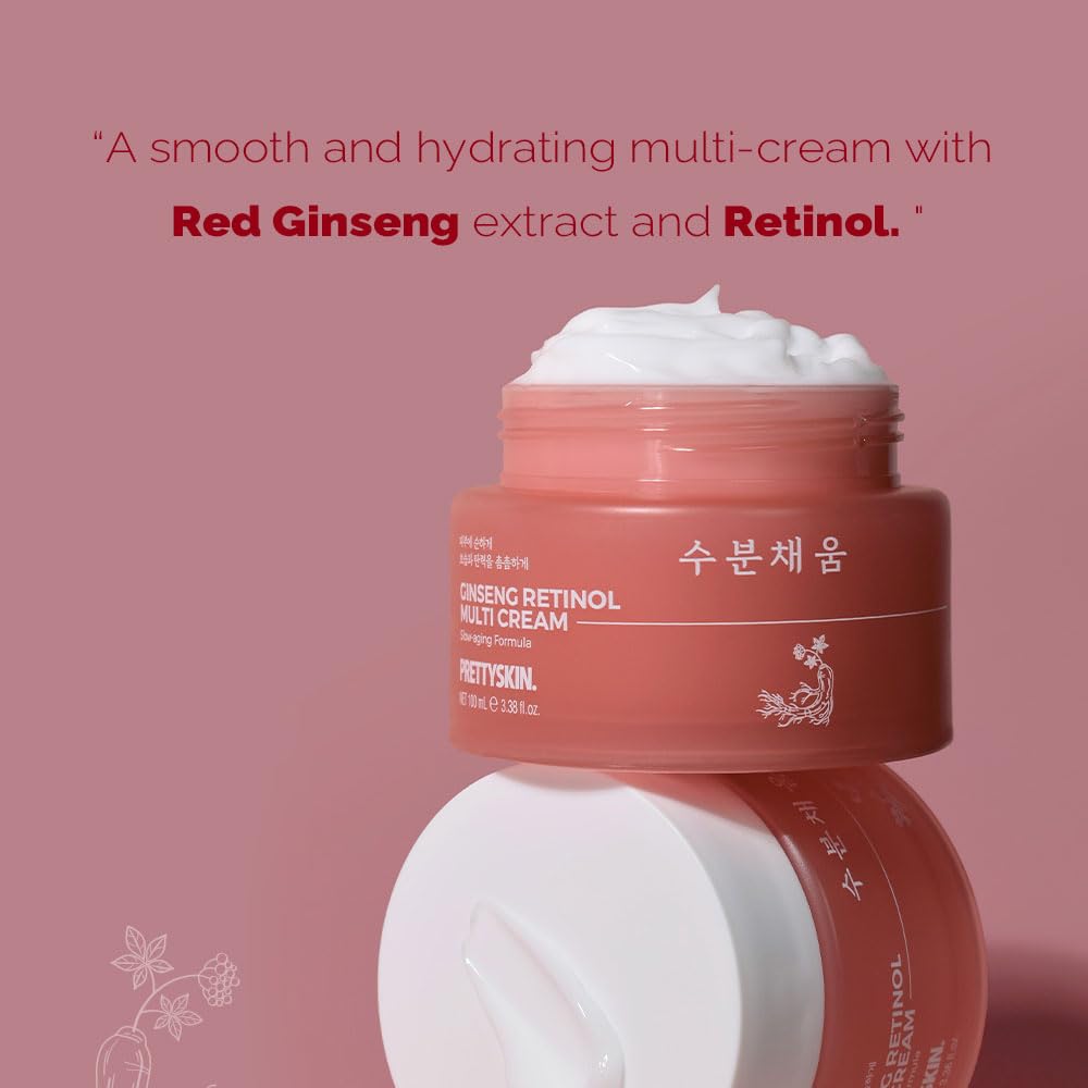PRETTYSKIN open jar displaying lightweight cream texture for fast absorption