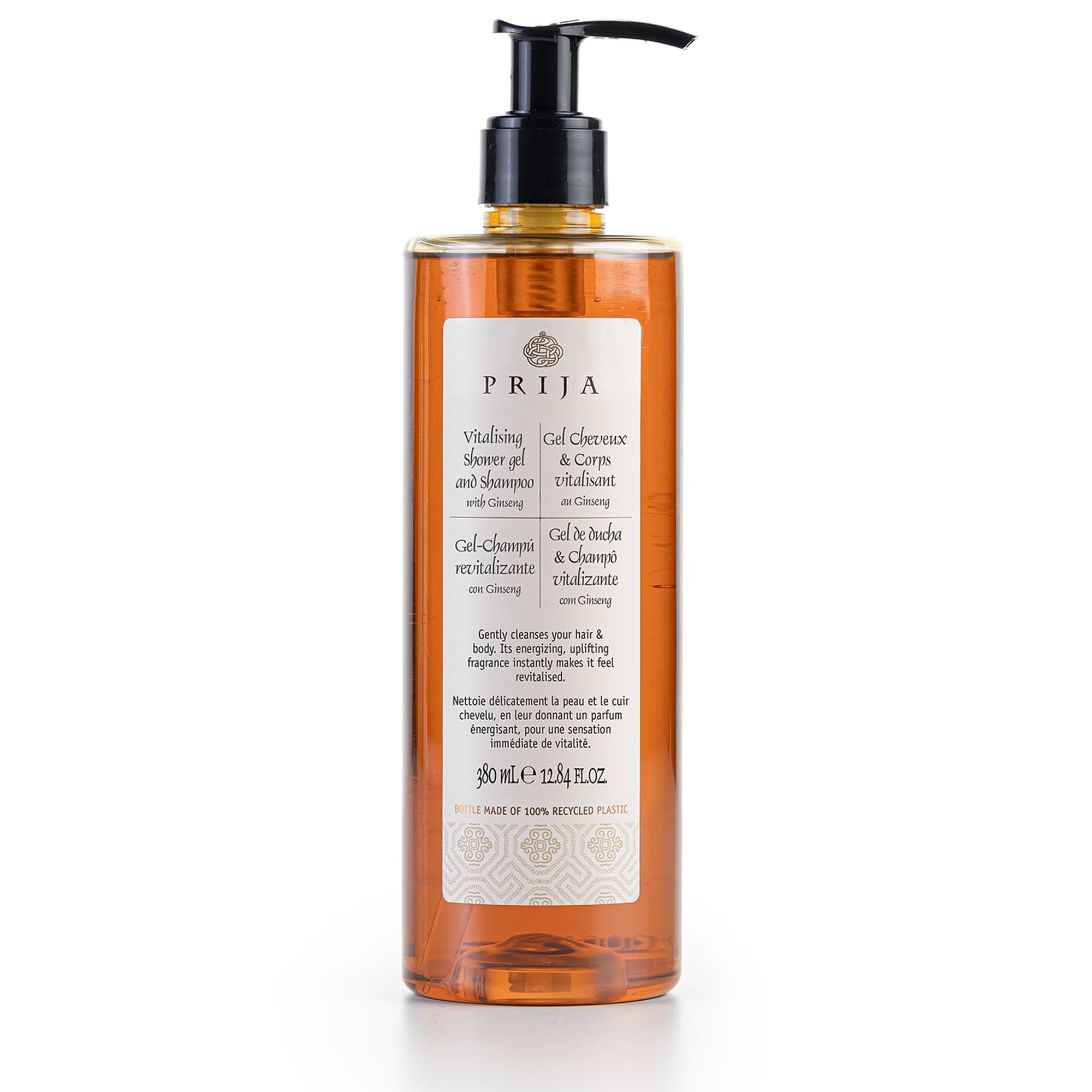 Prija bottle front packaging showing product and size and clear benefit
