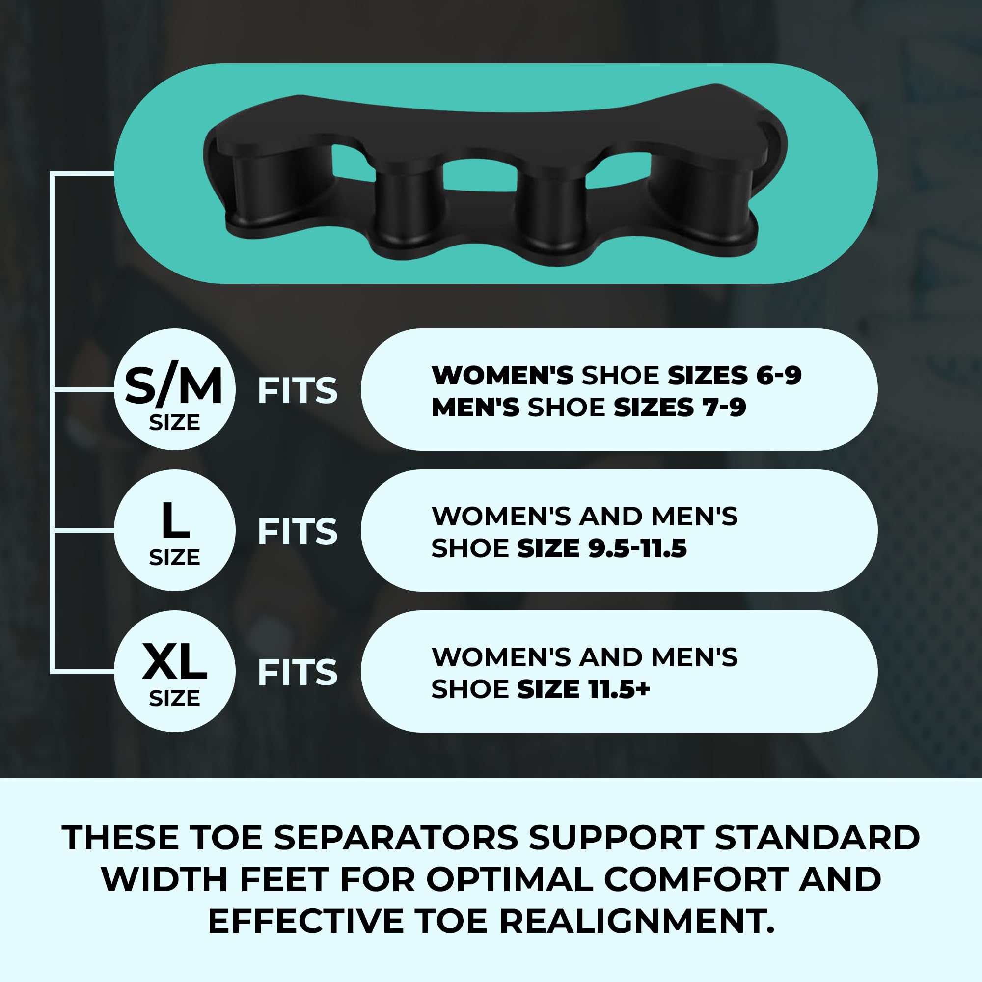 PRIMALSTEP toe spreaders inside a shoe offering discreet daily use