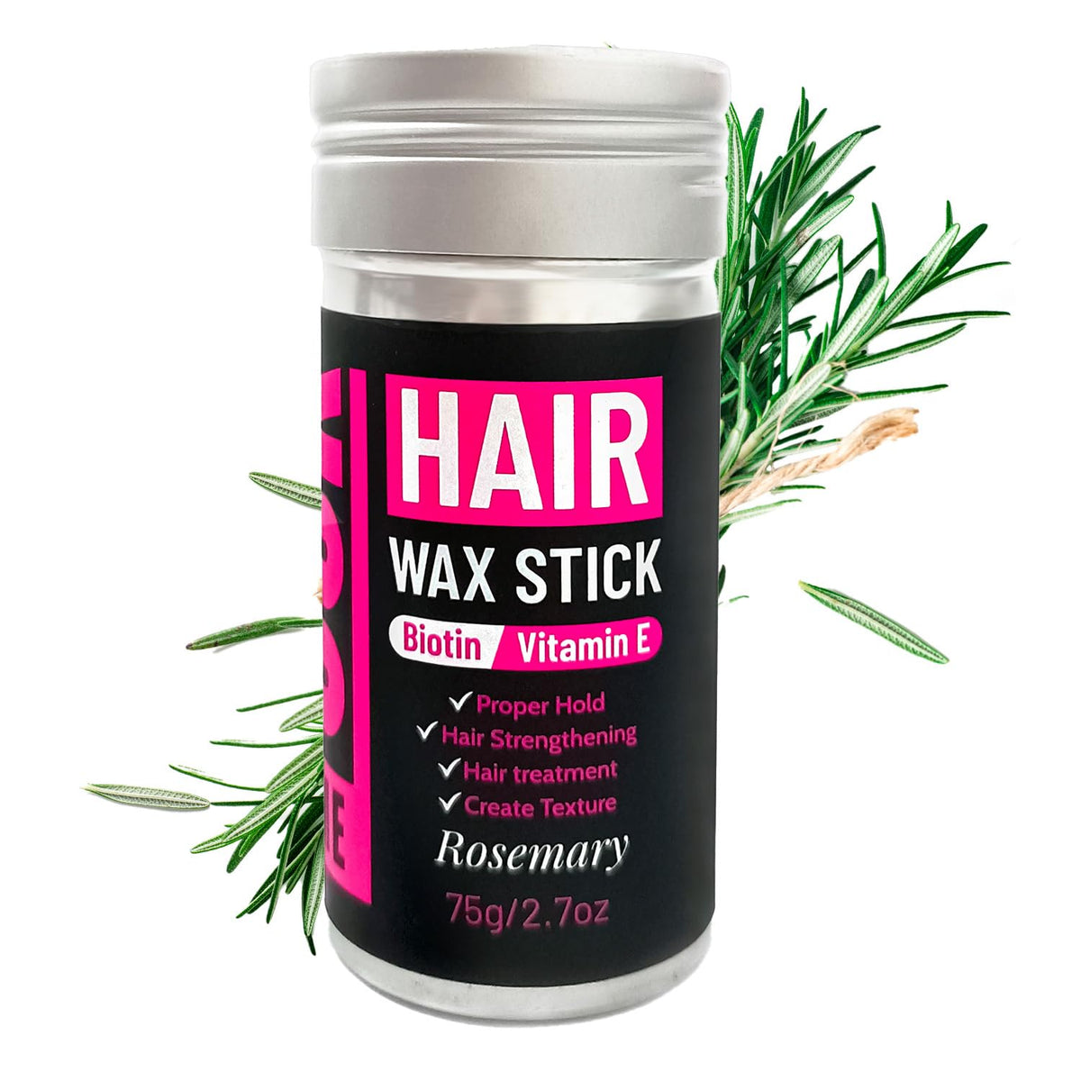 Prime Look wax stick front view showing compact travel-ready packaging and strong hold