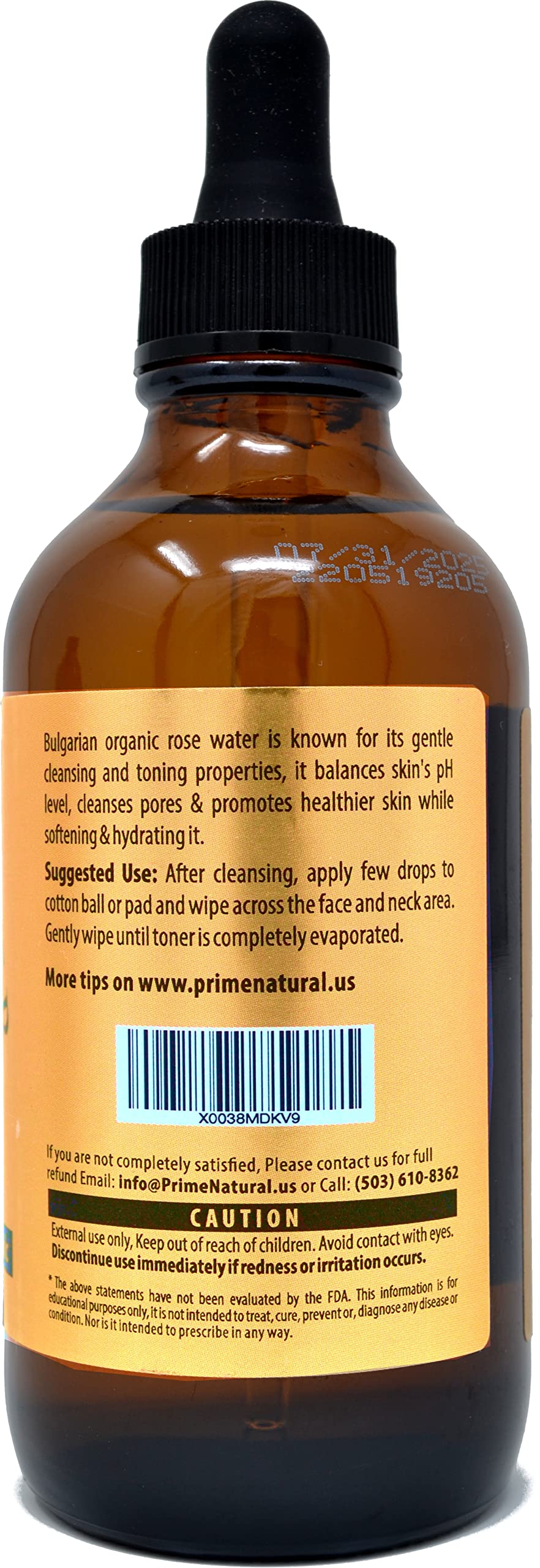 PRIME NATURAL amber glass bottle detail protecting purity and aroma