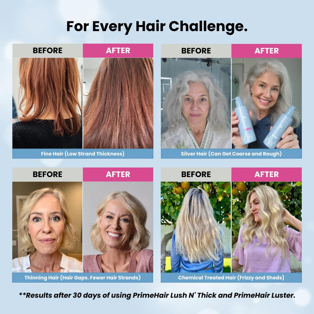 PRIME PROMETICS shampoo in use massaged into scalp for fuller hair
