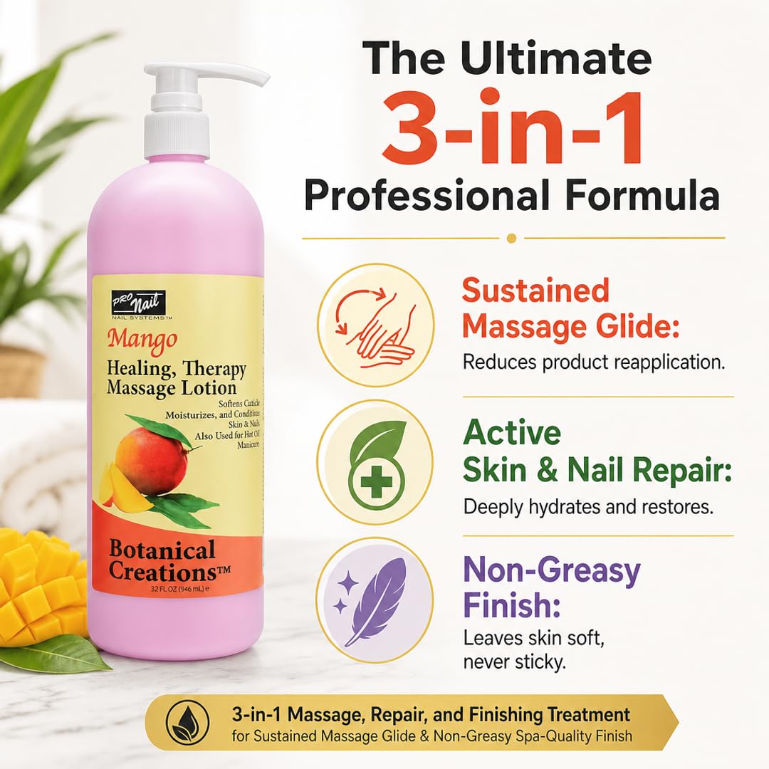 PRO NAIL lotion texture in palm showing smooth glide for massages