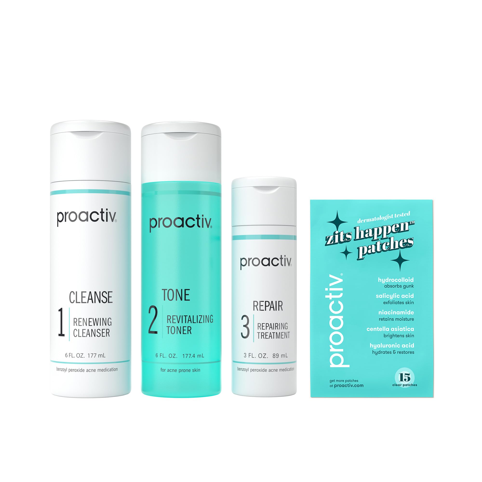 Proactiv 3‑Step front packaging showing full 90 day kit benefits
