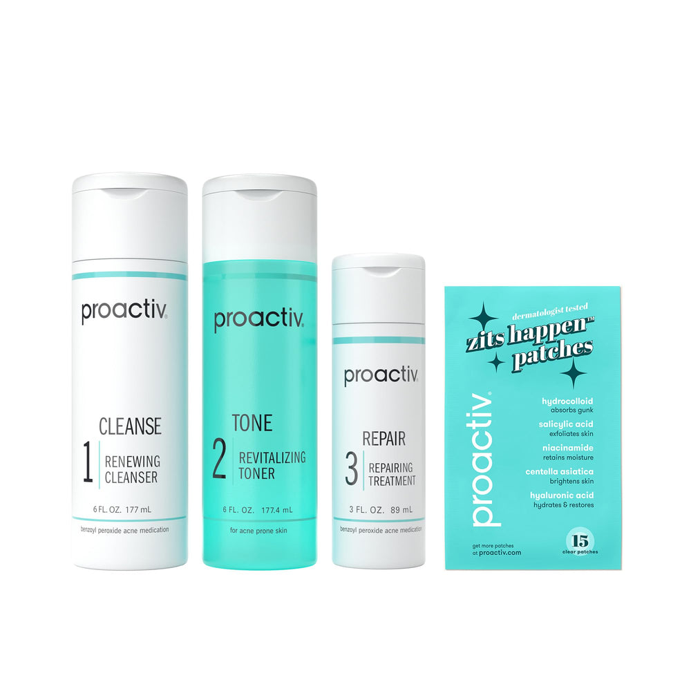 Proactiv 3‑Step front packaging showing full 90 day kit benefits