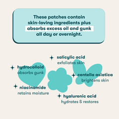 Proactiv heart flower butterfly patches applied on cheek demonstrating discreet daytime wear benefit