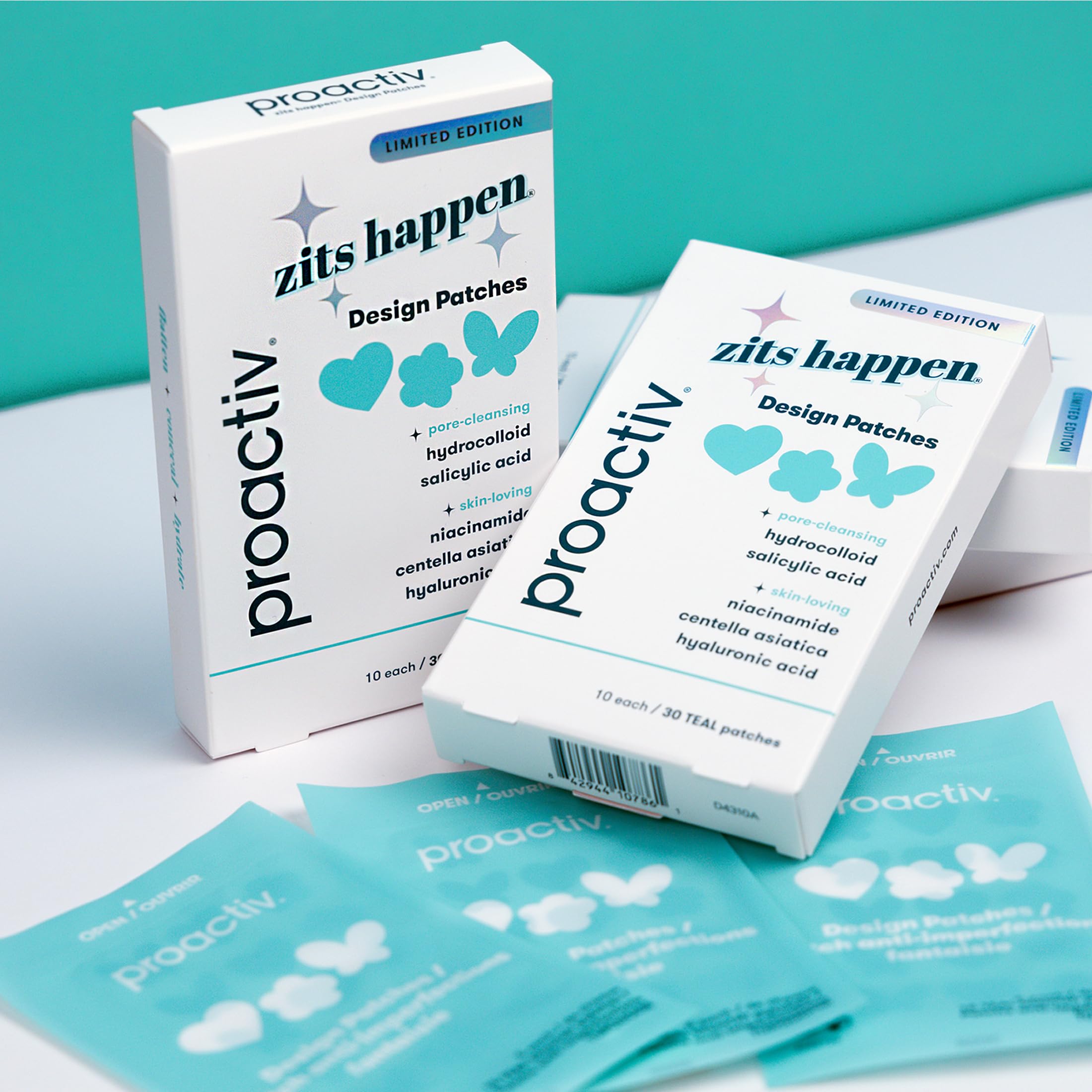 Proactiv patches in a small travel pouch illustrating portability and on-the-go blemish care benefit