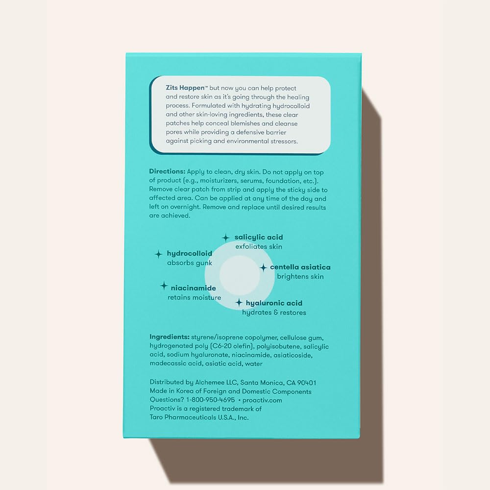 Proactiv patch worn overnight in a bedtime routine for healing