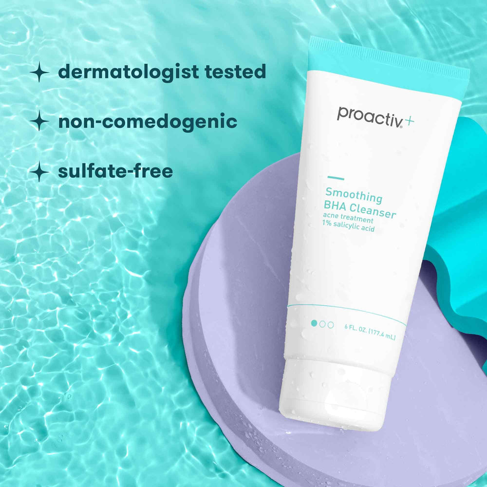 Proactiv plus cleanser bottle on counter suggesting daily use and streamlined routine