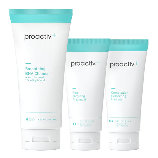 Proactiv front packaging showing the 3-step kit and clear routine benefits