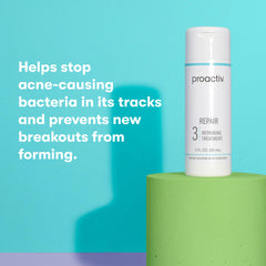 Proactiv bottle on bathroom counter showing routine-ready convenience