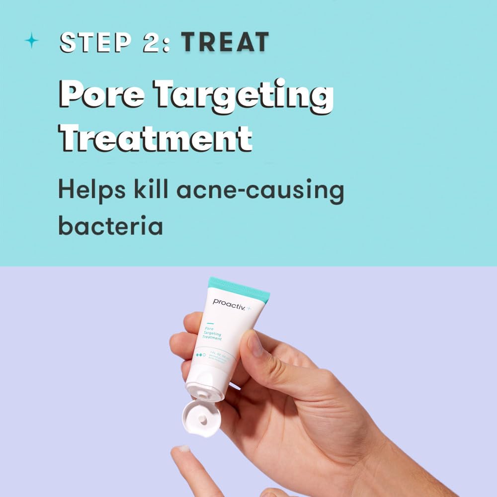 Proactiv kit laid out to display size and all contents for 30-day routine