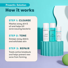 Proactiv Revitalizing Toner being dispensed to demonstrate gentle exfoliation and prep